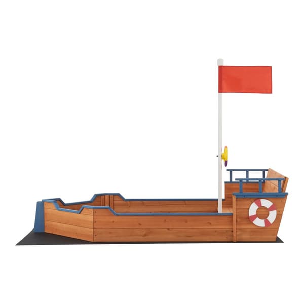 Sandlåda Mestia skepp båtformad 136x193x94 cm [en.casa]