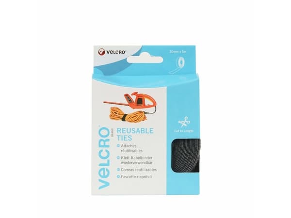 Velcro VEL-EC60254, Musta, 30 mm, 5 m, 1 kpl, Laatikko