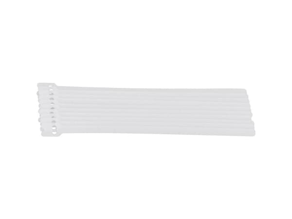 TRU COMPONENTS 801-010-Bag Koukku ja silmukka kaapelinside kokoonpanoon Koukku ja silmukka staattinen silmukka osa Valkoinen 10 kpl