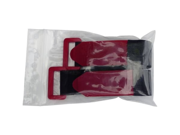 TRU COMPONENTS 688-330-Bag Burrebånd med sele Burrebånd statisk loop del (L x B) 300 mm x 25 mm Sort, Rød 2 stk