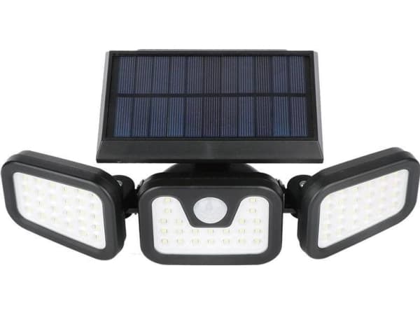 Vegglampe LTC Solarlampe LTC 74 x LED SMD, 20 W, bevegelses- og skumringssensor, justerbar lysvinkel, 2400 mAh batteri.