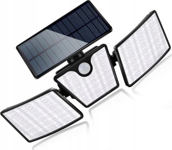 Vegglampe LTC Solarlampe LTC 74 x LED SMD, 20 W, bevegelses- og skumringssensor, justerbar lysvinkel, 2400 mAh batteri.