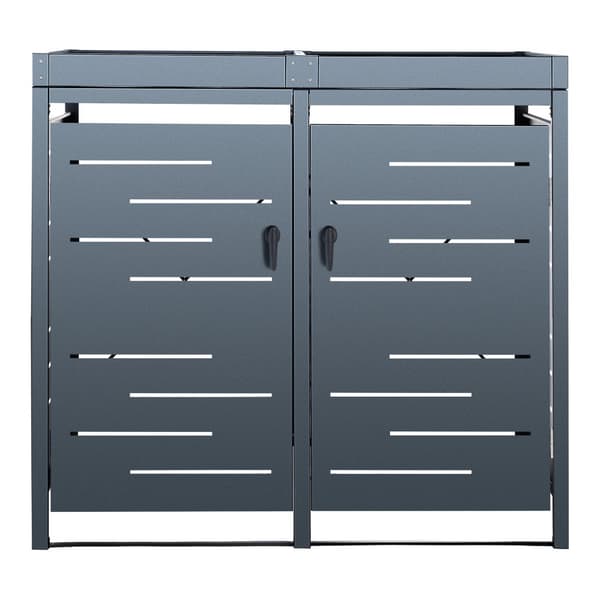 Sopkärlsskjul Salching plats för 2 sopkärlar 122x132x80 cm [en.casa]