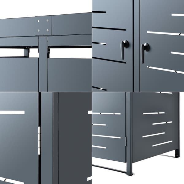 Sopkärlsskjul Salching plats för 2 sopkärlar 122x132x80 cm [en.casa]