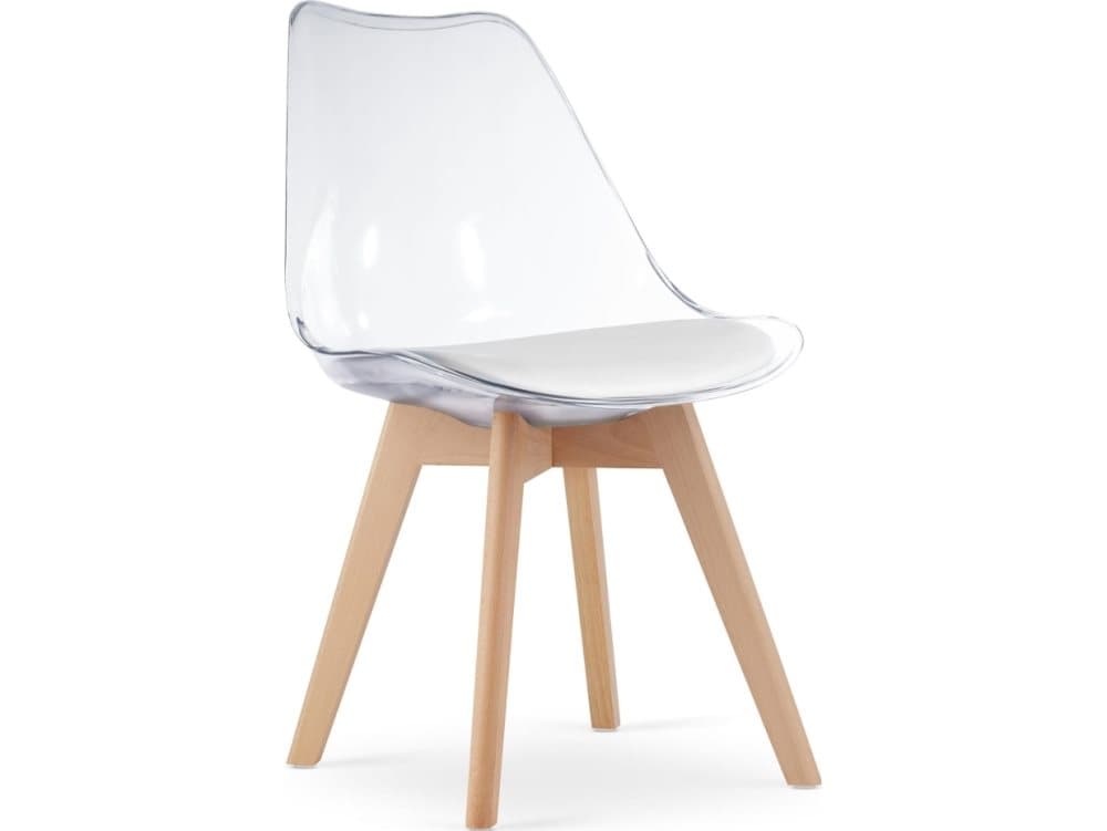 LEOBERT Krzeslo MARK - skaidrus / nogi naturalne x 4