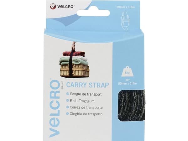 Velcro VEL-EC60326, Musta, 50 mm, 1,8 m, 1 kpl, Laatikko