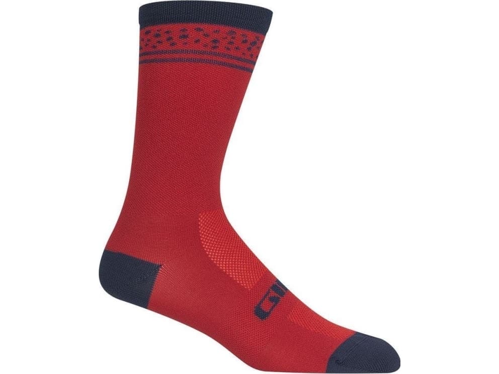 GIRO Socks GIRO COMP HIGH RISE dark red lines size M (40-42)