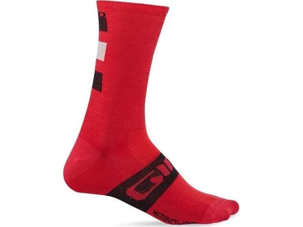 Giro Skarpety GIRO SEASONAL MERINO WOOL dark red black grey roz. XL (46-48)
