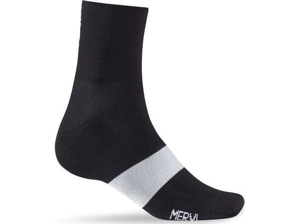 GIRO Sokker GIRO CLASSIC RACER sort hvit str. M (40-42)