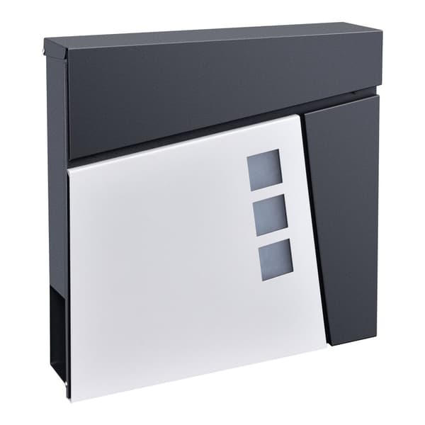Postlåda Alfstedt brevlåda antracit silver 37x37x10,5 cm [en.casa]