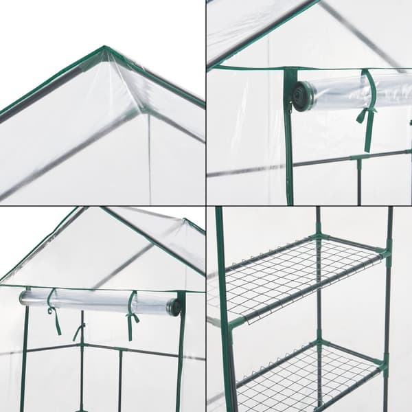 Växthus Hoorn 140x73x195 cm [en.casa]