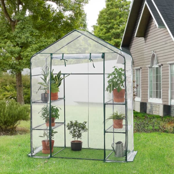 Växthus Hoorn 140x73x195 cm [en.casa]