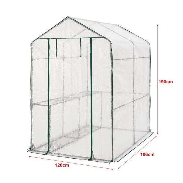 Växthus Oosterhout 120x186x190 cm [en.casa]