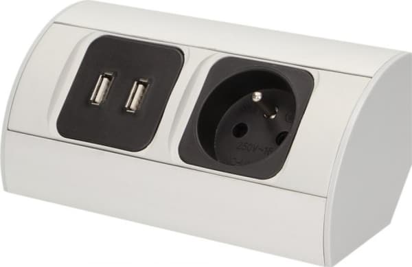 Furniture socket 1x2P+Z (Schuko), 2xUSB,OR-AE-1310(GS)