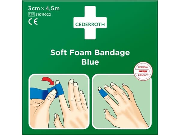 Cederroth Soft Foam bandage blå 3x450cm