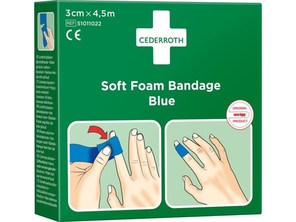 Cederroth Soft Foam bandage blå 3x450cm
