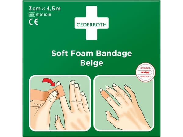 Myk skumbandasje Beige 3cm x 4,5m