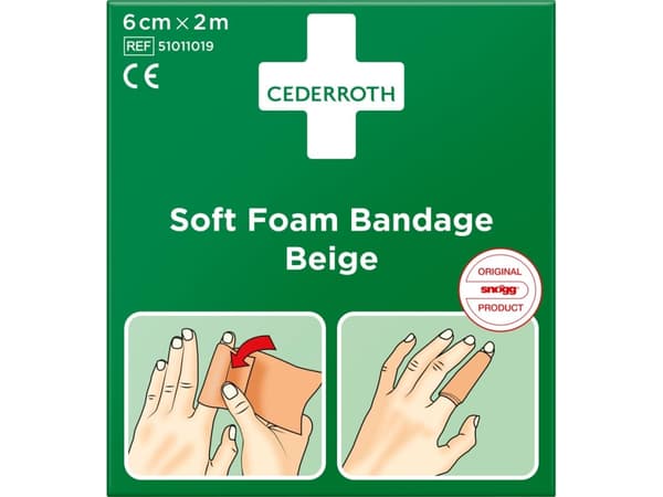 Mjukt skumbandage Beige 6cm x 2m