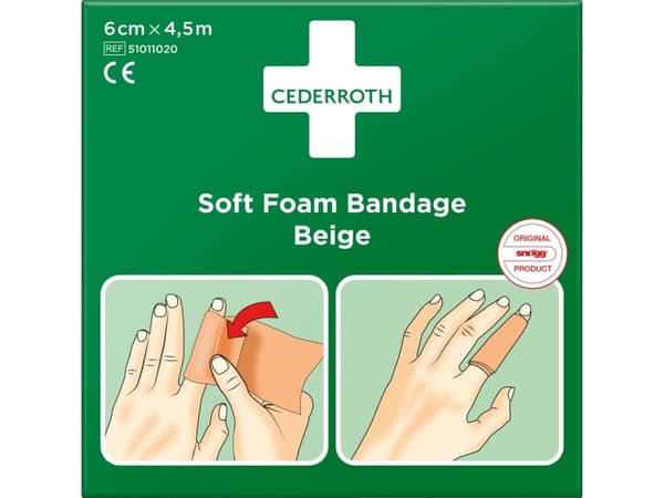 Bandage Cederroth, beige, 6 cm x 4,5 m