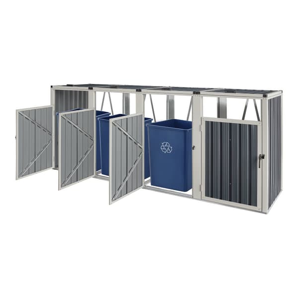 Sopkärlsskjul Tarbek avfallsskjul soptunneskydd plats för 4 sopkärlar 121x292x82 cm antracit [pro.tec]