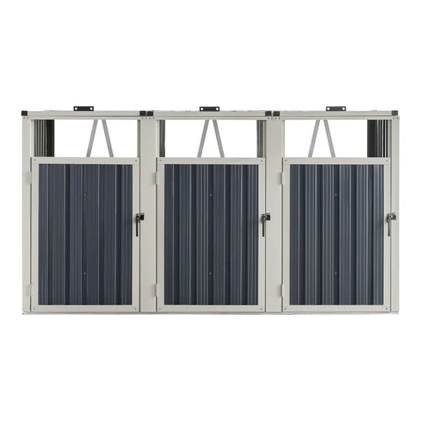 Sopkärlsskjul Tarbek avfallsskjul soptunneskydd plats för 3 sopkärlar 121x219x82 cm antracit [pro.tec]