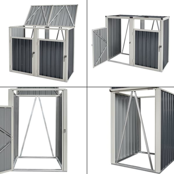 Sopkärlsskjul Tarbek avfallsskjul soptunneskydd plats för 2 sopkärlar 121x146x82 cm antracit [pro.tec]