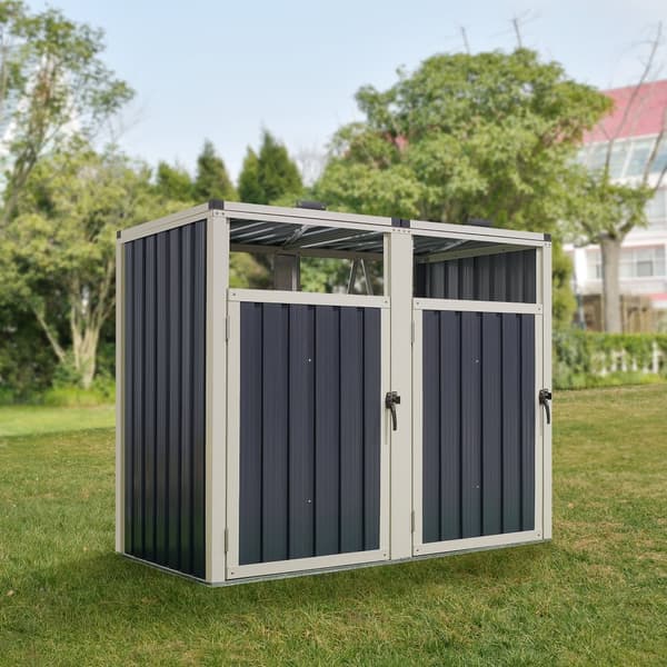 Sopkärlsskjul Tarbek avfallsskjul soptunneskydd plats för 2 sopkärlar 121x146x82 cm antracit [pro.tec]