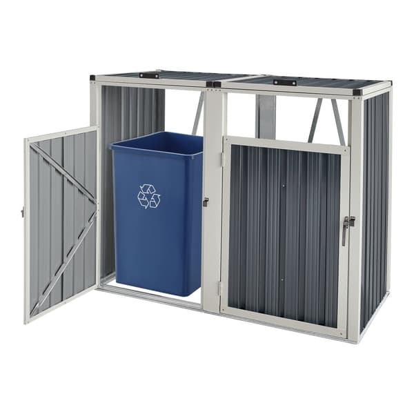 Sopkärlsskjul Tarbek avfallsskjul soptunneskydd plats för 2 sopkärlar 121x146x82 cm antracit [pro.tec]