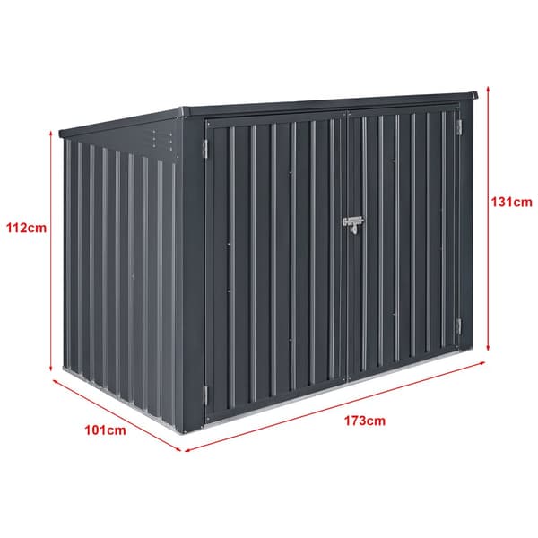Sopkärlsskjul Grebin avfallsskjul soptunneskydd plats för 2 sopkärlar 173x101 cm [en.casa]