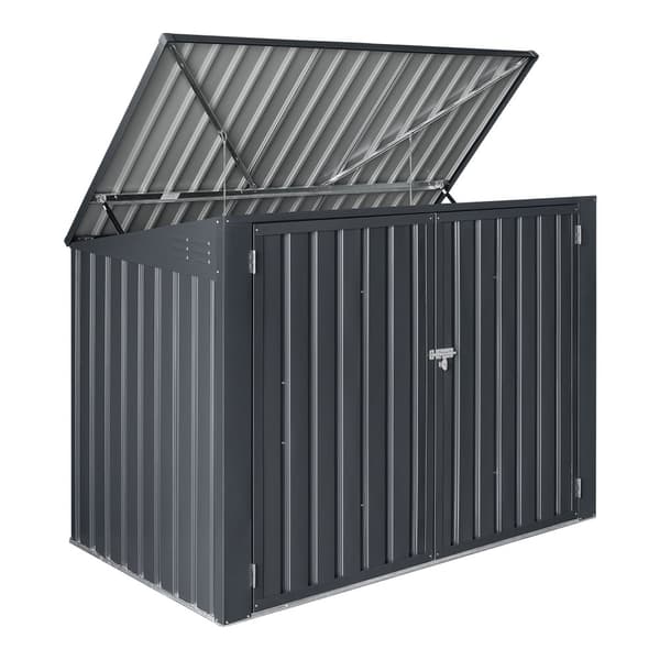 Sopkärlsskjul Grebin avfallsskjul soptunneskydd plats för 2 sopkärlar 173x101 cm [en.casa]