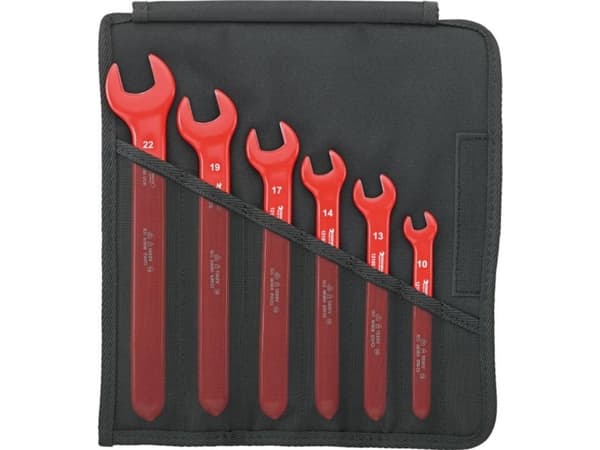 STAHLWILLE 12160/6 VDE, Kromiseosteräs, Punainen, 10,13,14,17,19,22 mm, DIN EN 60900, 950 g, 6 kpl