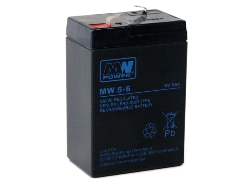 MPL MW POWER MW 5-6 UPS batteri Bly-syre-batteri VRLA AGM Vedligeholdelsesfri 6 V 5 Ah Sort