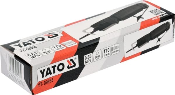 Yato YT-09955, Svart, 9000 spm, 78 dB, 89 dB, 23 m/s ², Tryckluft