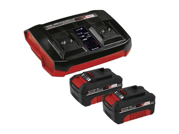 Einhell 2x 4.0Ah & Twincharger Kit PXC, Batterier medföljer