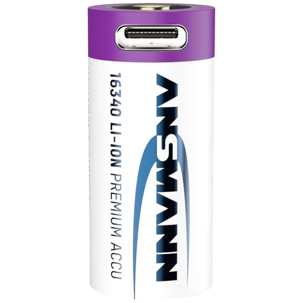 Ansmann 16340 USB-C®-batteri 16340 Li-Ion 3.6 V 850 mAh