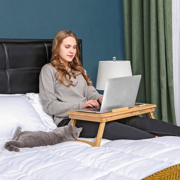 Fällbar bärbar Laptopställ med låda - Miljövänlig