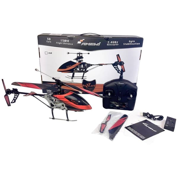 Amewi Buzzard V2 rot RC Helikopter nybörjare RtF