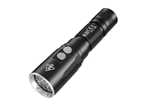 Nitecore DL20, Käsikokoinen taskulamppu, Musta, LED, 1000 lm, 12400 cd, 223 m musta