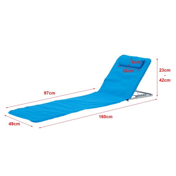 Strandmadrass Cellorigo set om 2 blå 160x49 cm [en.casa]