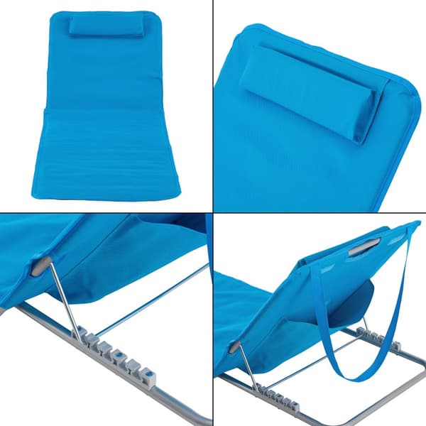 Strandmadrass Cellorigo set om 2 blå 160x49 cm [en.casa]