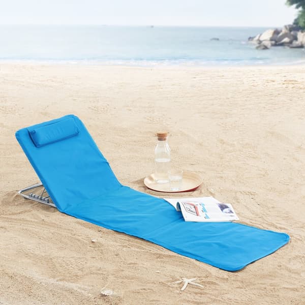 Strandmadrass Cellorigo set om 2 blå 160x49 cm [en.casa]