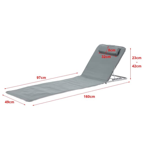 Strandmadrass Cellorigo set om 2 mörkgrå 160x49 cm [en.casa]