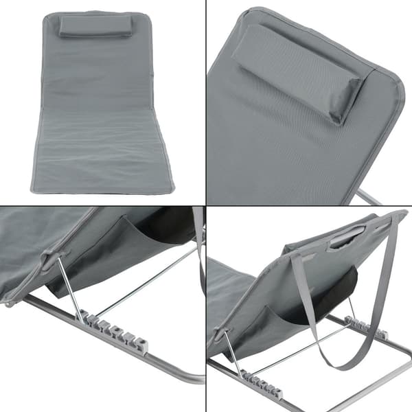 Strandmadrass Cellorigo set om 2 mörkgrå 160x49 cm [en.casa]
