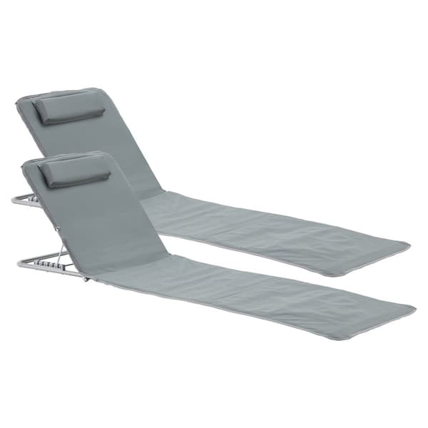 Strandmadrass Cellorigo set om 2 mörkgrå 160x49 cm [en.casa]