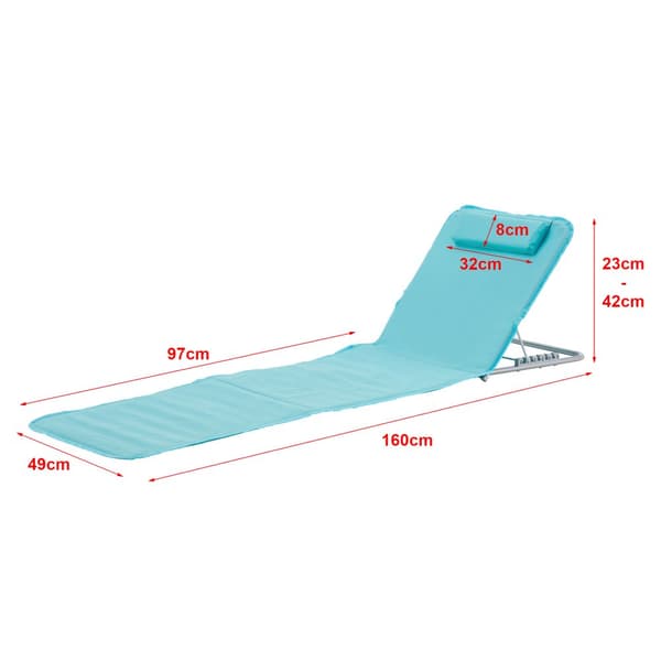 Strandmadrass Cellorigo set om 2 turkos 160x49 cm [en.casa]