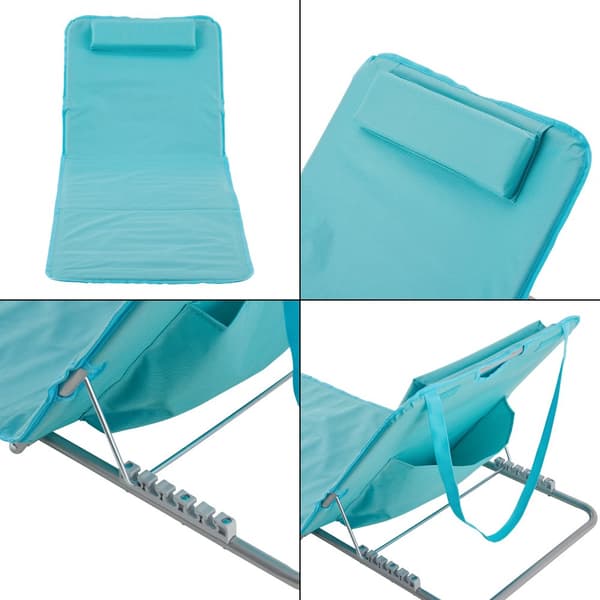 Strandmadrass Cellorigo set om 2 turkos 160x49 cm [en.casa]
