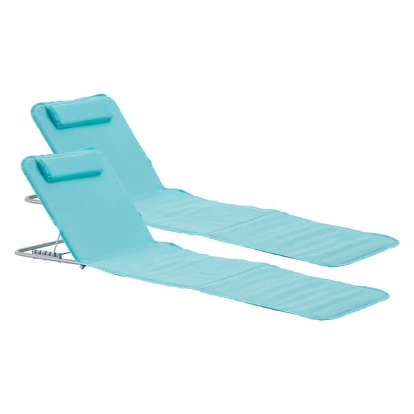 Strandmadrass Cellorigo set om 2 turkos 160x49 cm [en.casa]