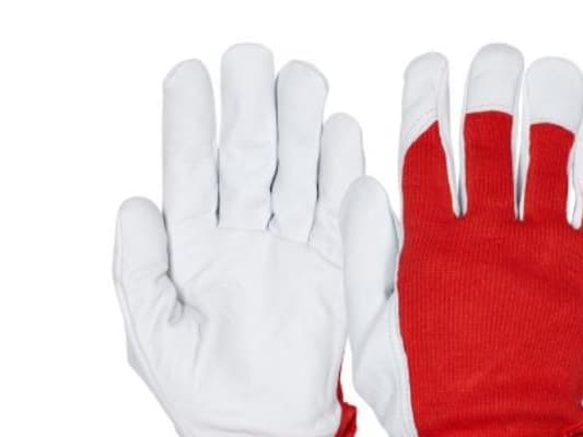 Basic Light RED handske str. 9 - Handske i gedeskind med velcrolukning