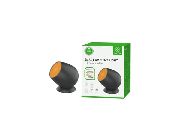 WOOX R5145, Smartbordlampe, Wi-Fi/Bluetooth, Sort, 802.11b, 802.11g, Wi-Fi 4 (802.11n), Polykarbonat (PC), Blå, Grønn, Rød