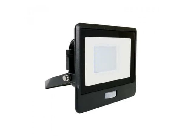 LED-projektor med bevegelsessensor 30W 2340lm 6500K SAMSUNG diode IP65 Svart 5 års garanti 20264